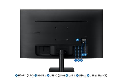 Samsung LS32DM700UUXXU 32" 4K Ultra HD HDR10 Smart Monitor with Speakers - 3840x2160, USB-C, HDMI, WiFi, Bluetooth, Smart Hub for TV streaming, Catch Up Apps and Gaming Hub