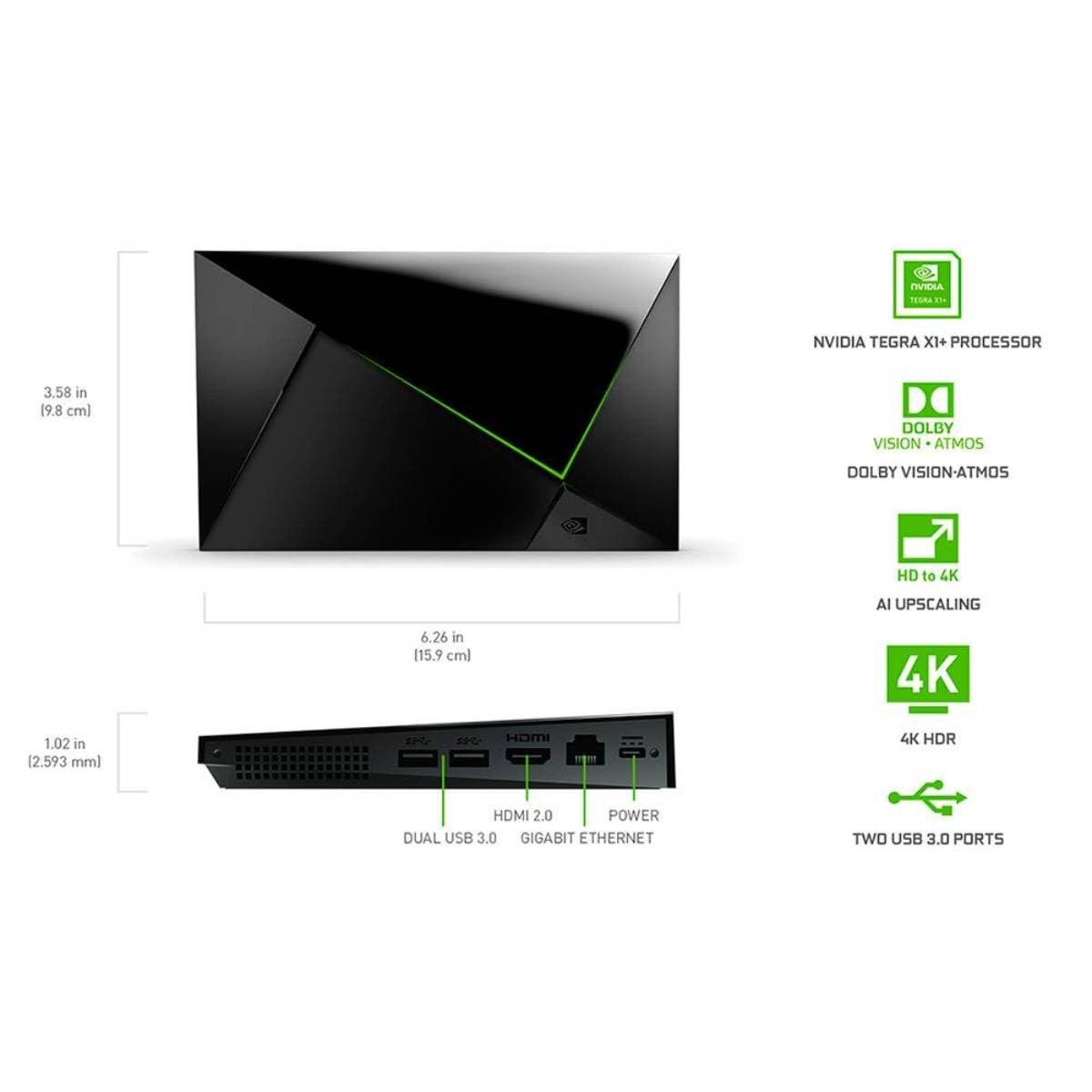 NVIDIA SHIELD Android TV Pro Streaming Media Player; 4K HDR Movies, Live Sports, Dolby Vision-Atmos, AI-Enhanced Upscaling, GeForce NOW Cloud Gaming, Google Assistant Built-In, Works with Alexa