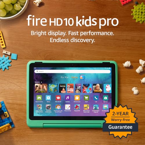 Amazon Fire HD 10 Kids Pro tablet (newest gen)| ages 6–12, long battery life, includes ads-free books, games, apps and videos that children love, 10.1" brilliant screen, parental controls, 32GB