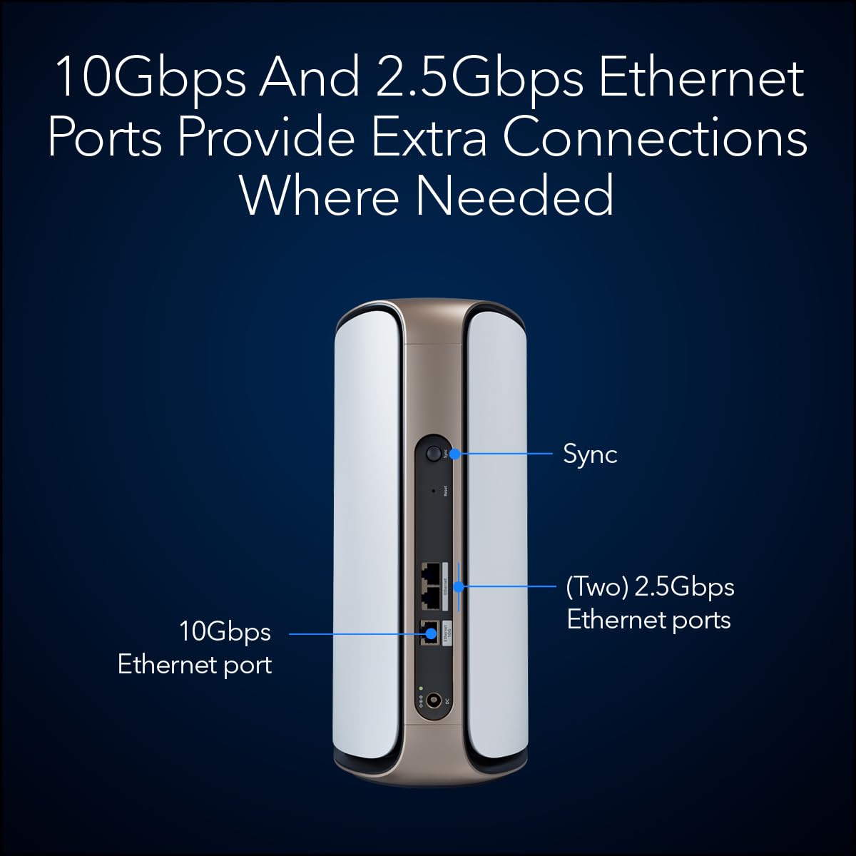 NETGEAR Orbi 970 Series (RBE970) Quad-band WiFi 7 Mesh Add-on Satellite - Works With Existing 970 Series Mesh System or Router, Security Features, Covers up to 2,700 sq. ft., BE27000 802.11be