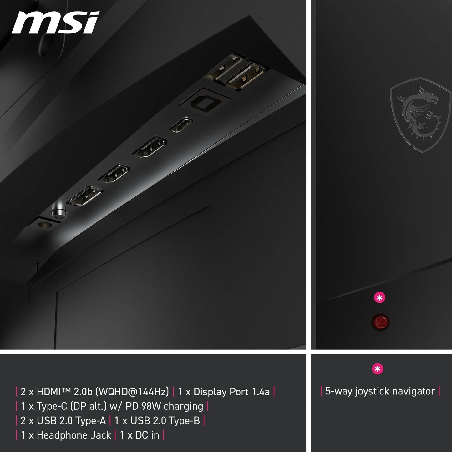 MSI MPG 275CQRXF 27 Inch WQHD Curved Gaming Monitor - 1500R 2560 x 1440 Rapid VA Panel, 240 Hz - 05ms (GtG, Min), Adaptive Sync - DP 14a, HDMI 20b CEC