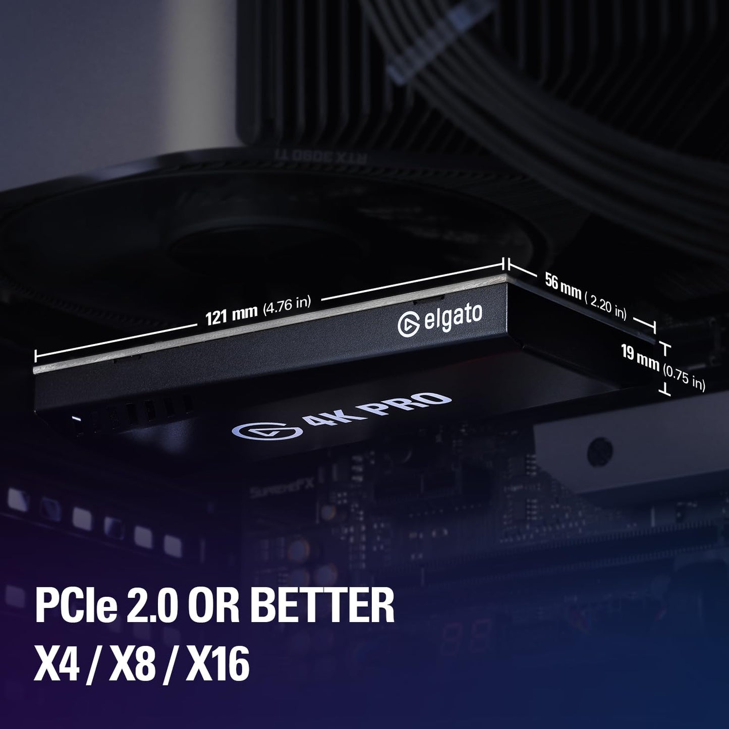 Elgato 4K Pro, Internal Capture Card: 8K60 Passthrough/4K60 HDR10 with Ultra-Low Latency on PS5|Pro, Xbox Series X|S, Nintendo Switch 2, for Streaming & Recording, Works with PC and Dual PC Setups
