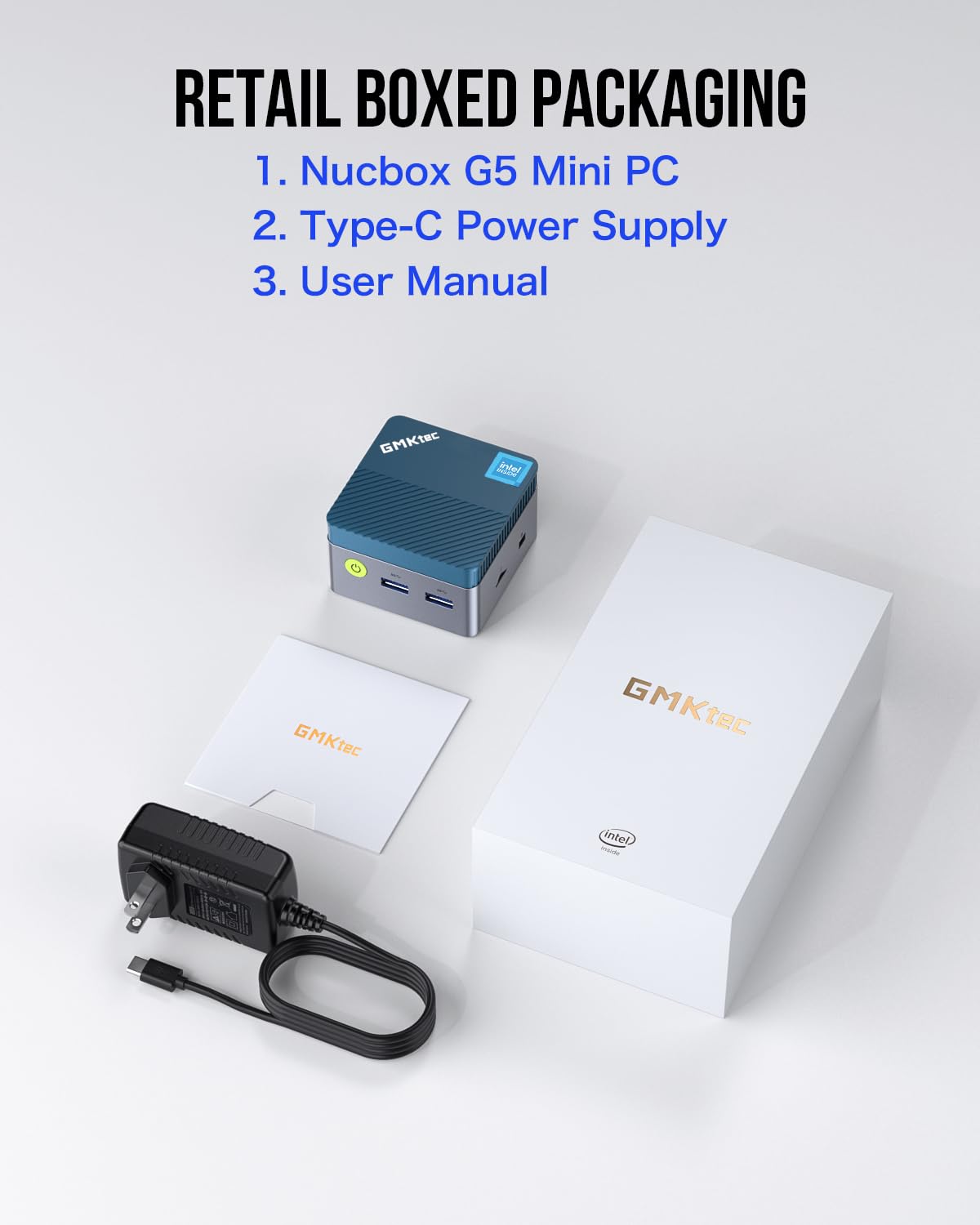 GMKtec Mini PC N97 G5 Micro Desktop Computer, 12th Gen Intel Alder Lake N97 (up to 3.60GHz) 12GB DDR5 256GB SSD, USB3.2 * 3/HDMI*2 for Business, School, Office, Micro CP