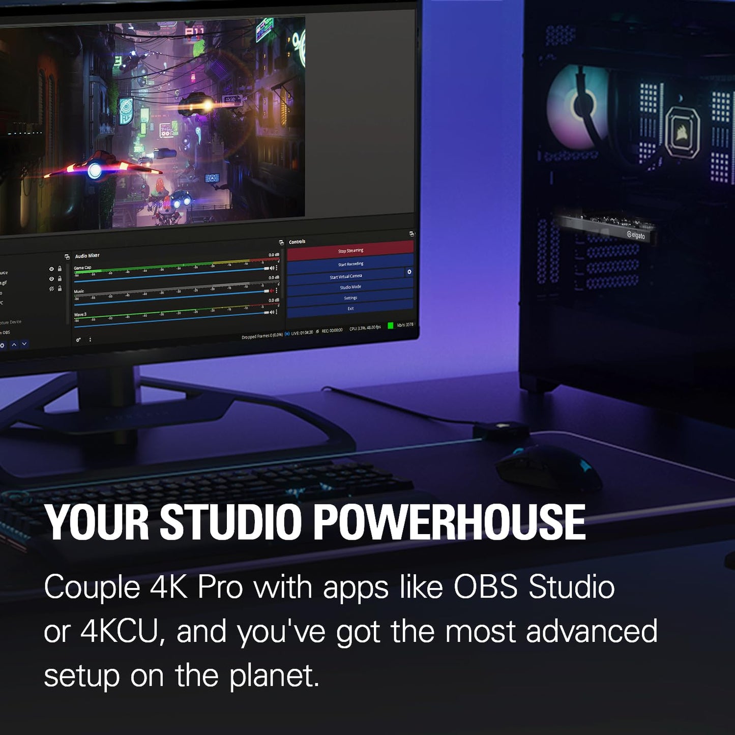 Elgato 4K Pro, Internal Capture Card: 8K60 Passthrough/4K60 HDR10 with Ultra-Low Latency on PS5|Pro, Xbox Series X|S, Nintendo Switch 2, for Streaming & Recording, Works with PC and Dual PC Setups