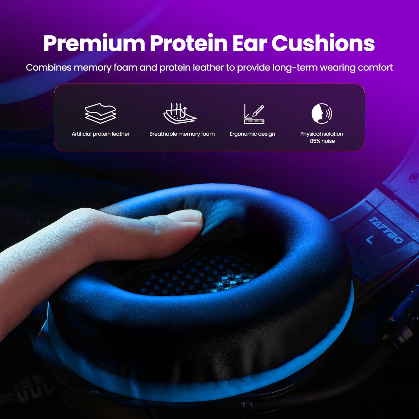 Gaming Headset for PS4 PS5 PC Xbox Series, 3.5 mm Deep Bass Stereo Surround Sound PS4 Headset with Noise Cancelling Microphone for Laptops, Tablets, Mac