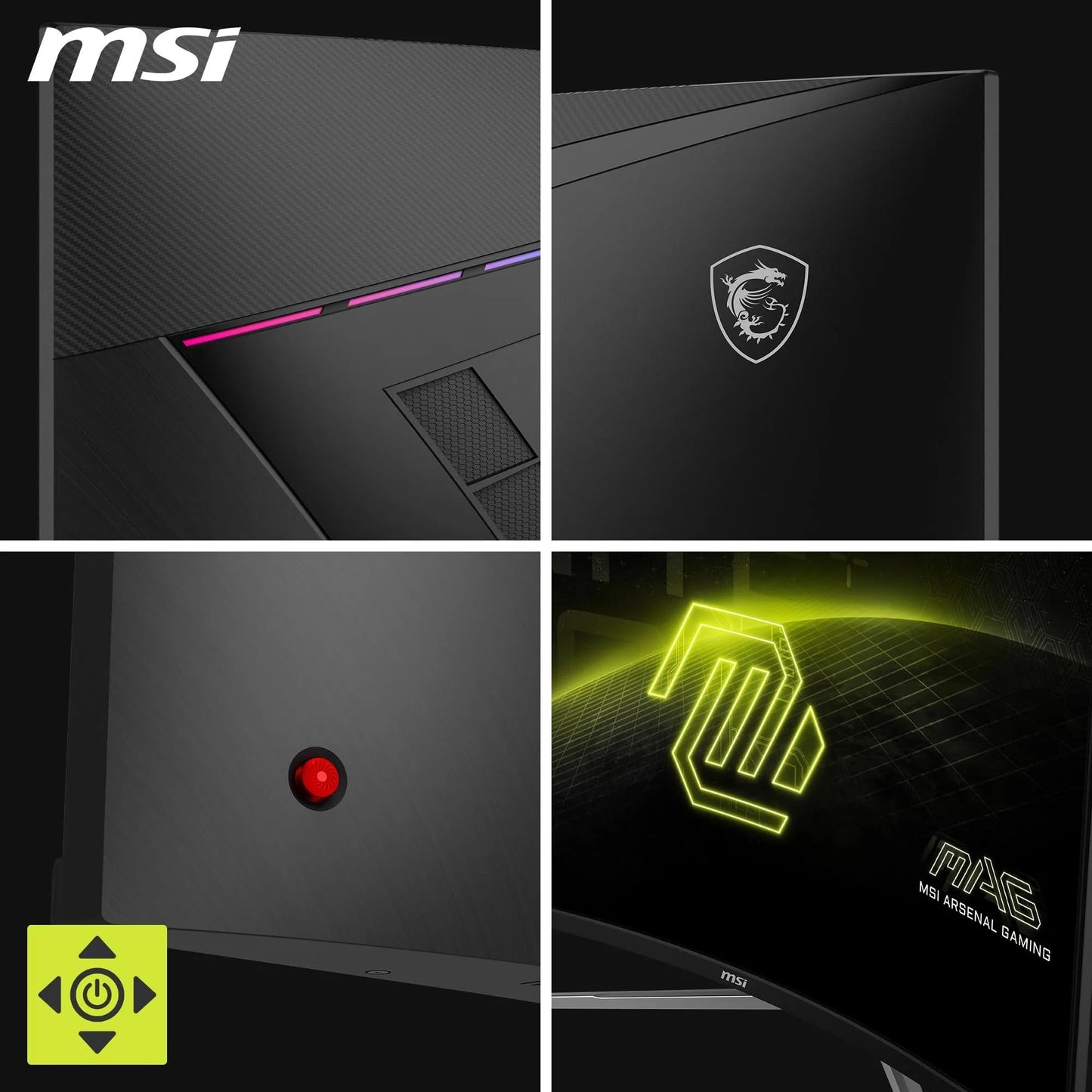 MSI MAG 325CQRXF E2 32 Inch WQHD Curved Gaming Monitor - 1000R 2560 x 1440 Rapid VA Panel, 240 Hz - 05ms (GtG, Min), Adaptive Sync - DP 14a, HDMI 20b CEC, USB Type-C (DP alt w- 15W PD)