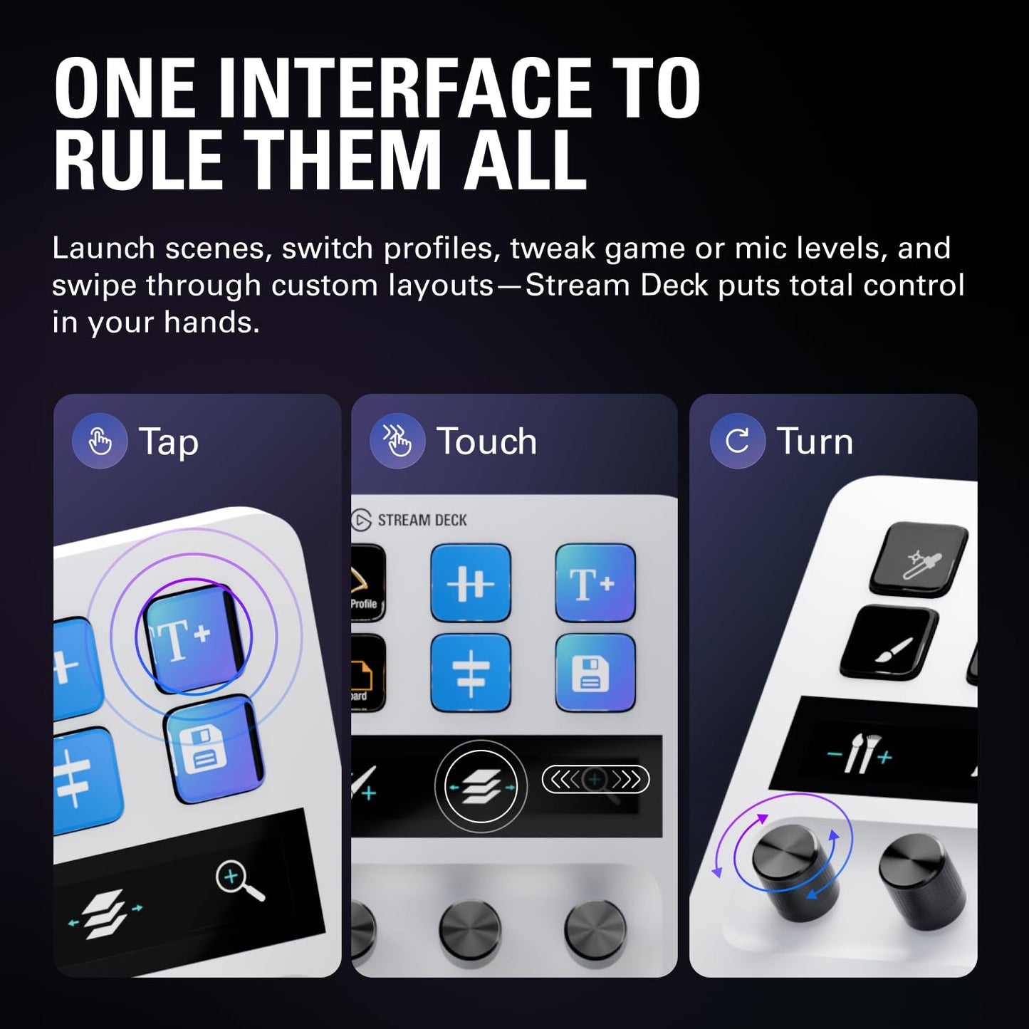 Elgato Stream Deck + White - Studio Controller with LCD Keys, Dials, and Touch Strip for Post Production in Adobe Premiere Pro, Photoshop, DaVinci Resolve, Final Cut Pro - Workflow Automation
