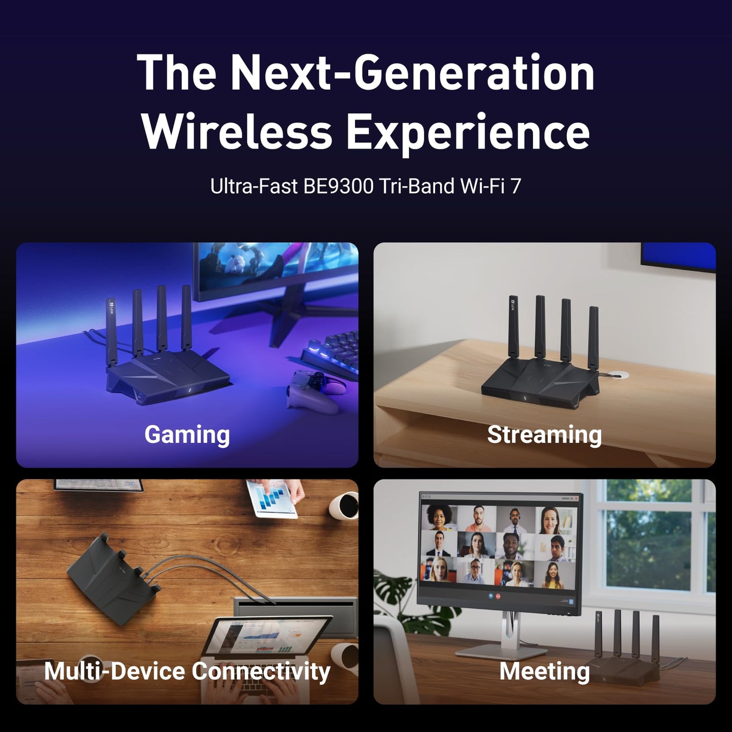 GL.iNet GL-BE9300 (Flint 3) Tri-Band WiFi 7 Router, High-Speed 6GHz Gaming WiFi Router for Wireless Internet, Long range, 5 x 2.5G VPN Routers for Computer Routers, Home Streaming & Business