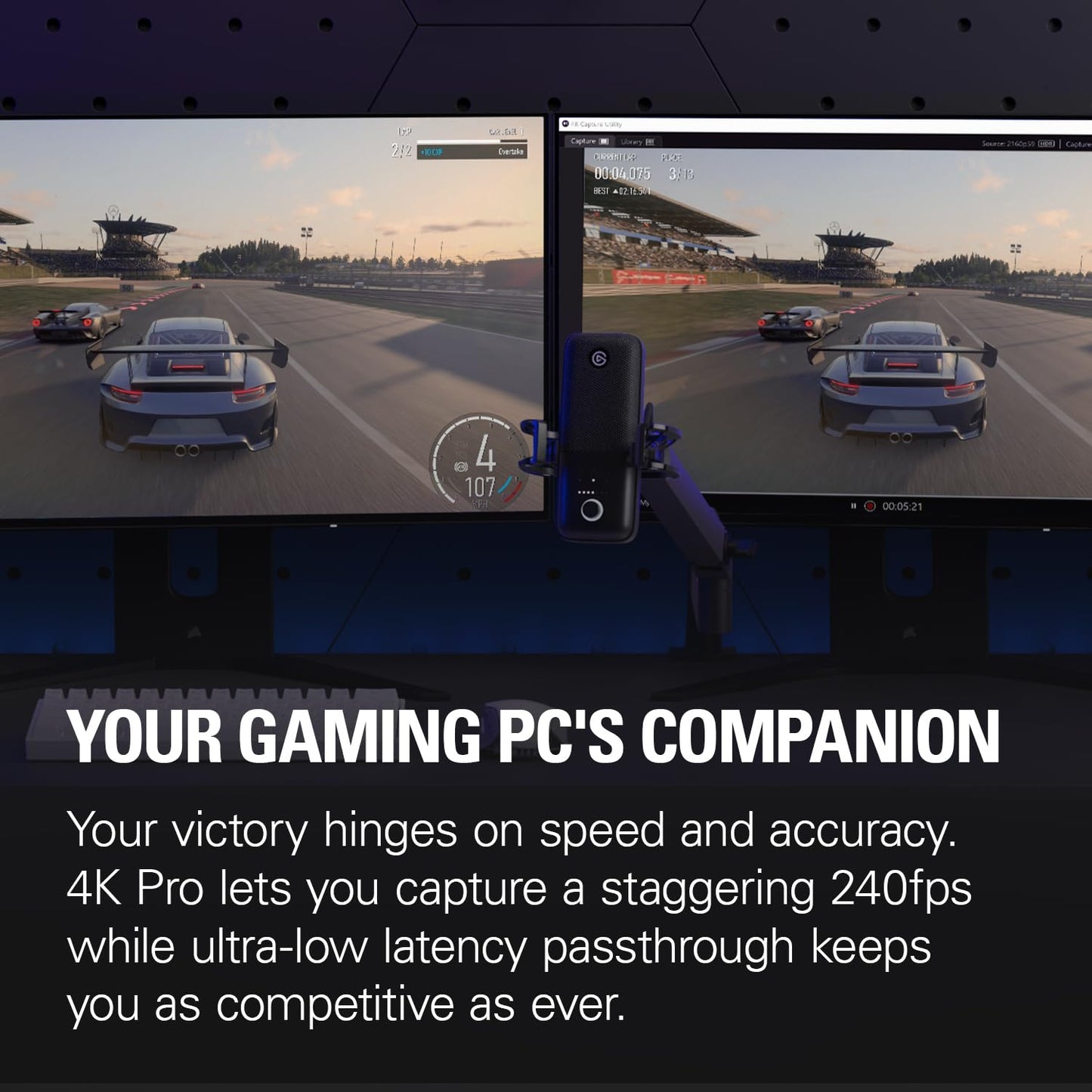 Elgato 4K Pro, Internal Capture Card: 8K60 Passthrough/4K60 HDR10 with Ultra-Low Latency on PS5|Pro, Xbox Series X|S, Nintendo Switch 2, for Streaming & Recording, Works with PC and Dual PC Setups