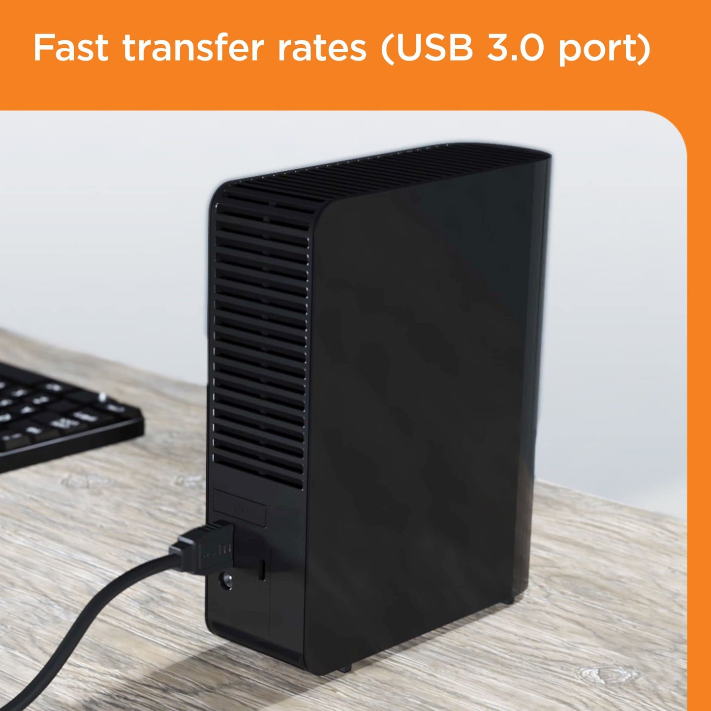 WD 10TB Elements External Hard Drive, Desktop HDD storage, USB 3.0 compatible, Fast Transfer rates, Easy add on storage for all your pictures, videos, music and documents, Black