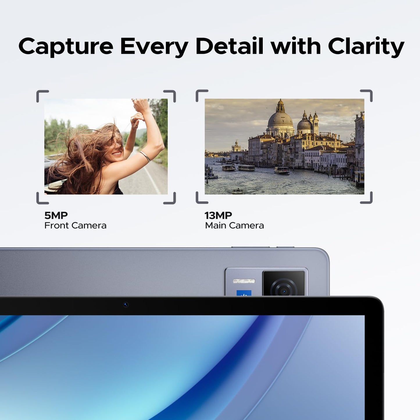 DOOGEE U13 Android 16 Tablet 13 inch Tablets, 32GB RAM+256GB ROM(2TB TF) Android Tablets with 1920×1200 90Hz Screen & 13MP/5MP Cameras, 11000mAh Battery Gaming Tablet with Keyboard Mouse Pen Case-Gray