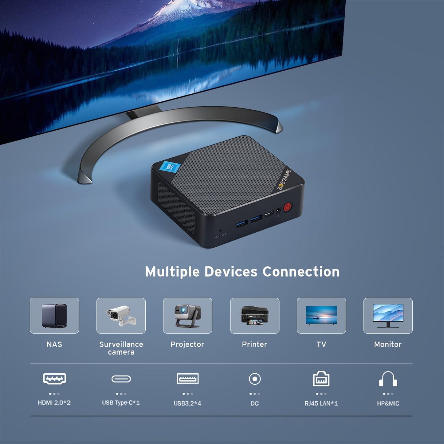 BOSGAME Mini PC Intel 12th N100 Mini Computers 16GB DDR4 512GB SSD Mini Desktop PC, Dual HDMI,4*USB Gen3.2,Type-C, WiFi5, BT4.2, 2.5G LAN