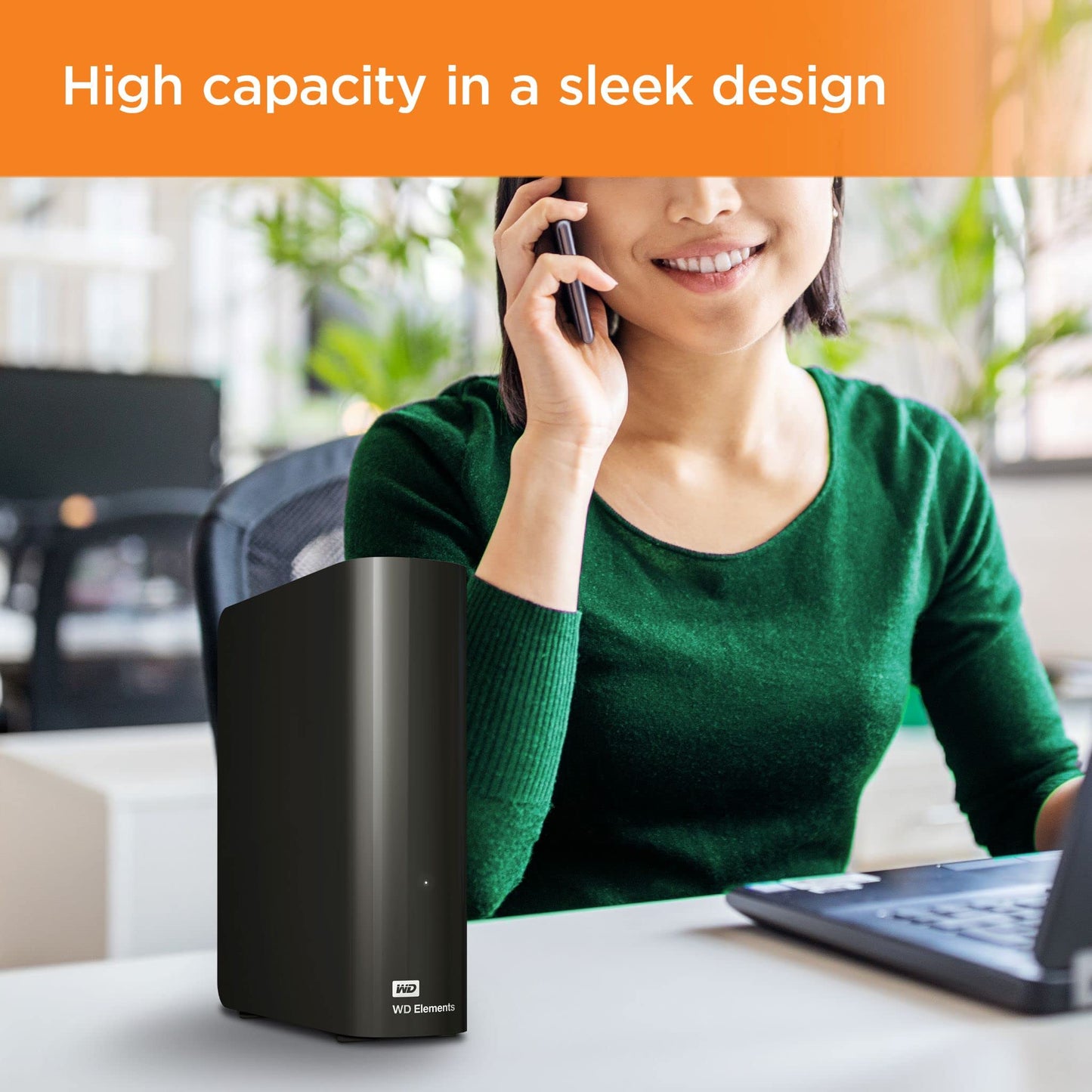 WD 10TB Elements External Hard Drive, Desktop HDD storage, USB 3.0 compatible, Fast Transfer rates, Easy add on storage for all your pictures, videos, music and documents, Black