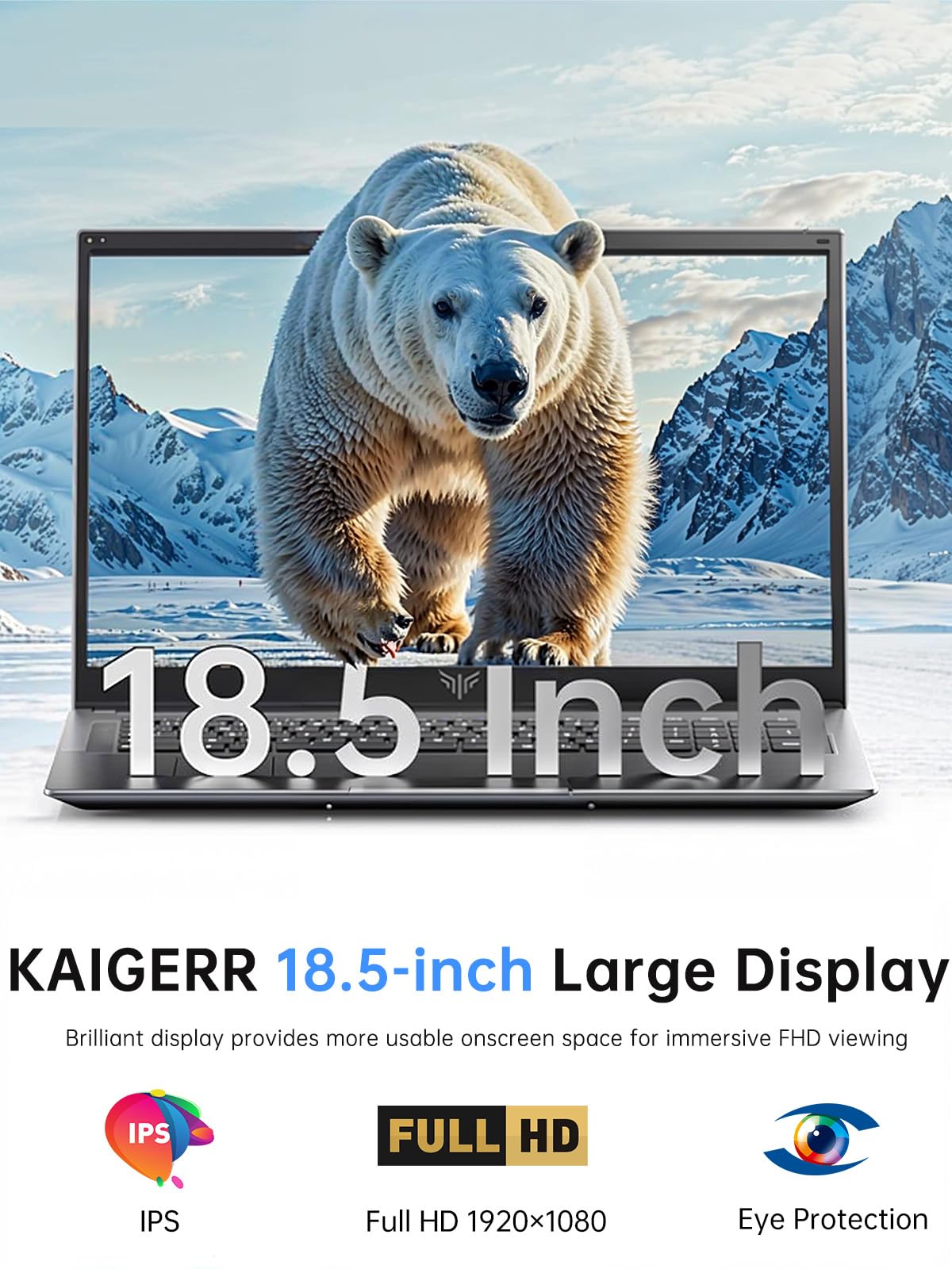 ACEMAGIC 18.5" FHD Laptop with N150 Processor up to 3.6GHz, 16GB RAM Laptop with 512GB SSD, HD Display Laptops, Support WiFi 5, BT5.0, 3*USB3.2, Dual Speakers, 8000mAh Long-Lasting Battery