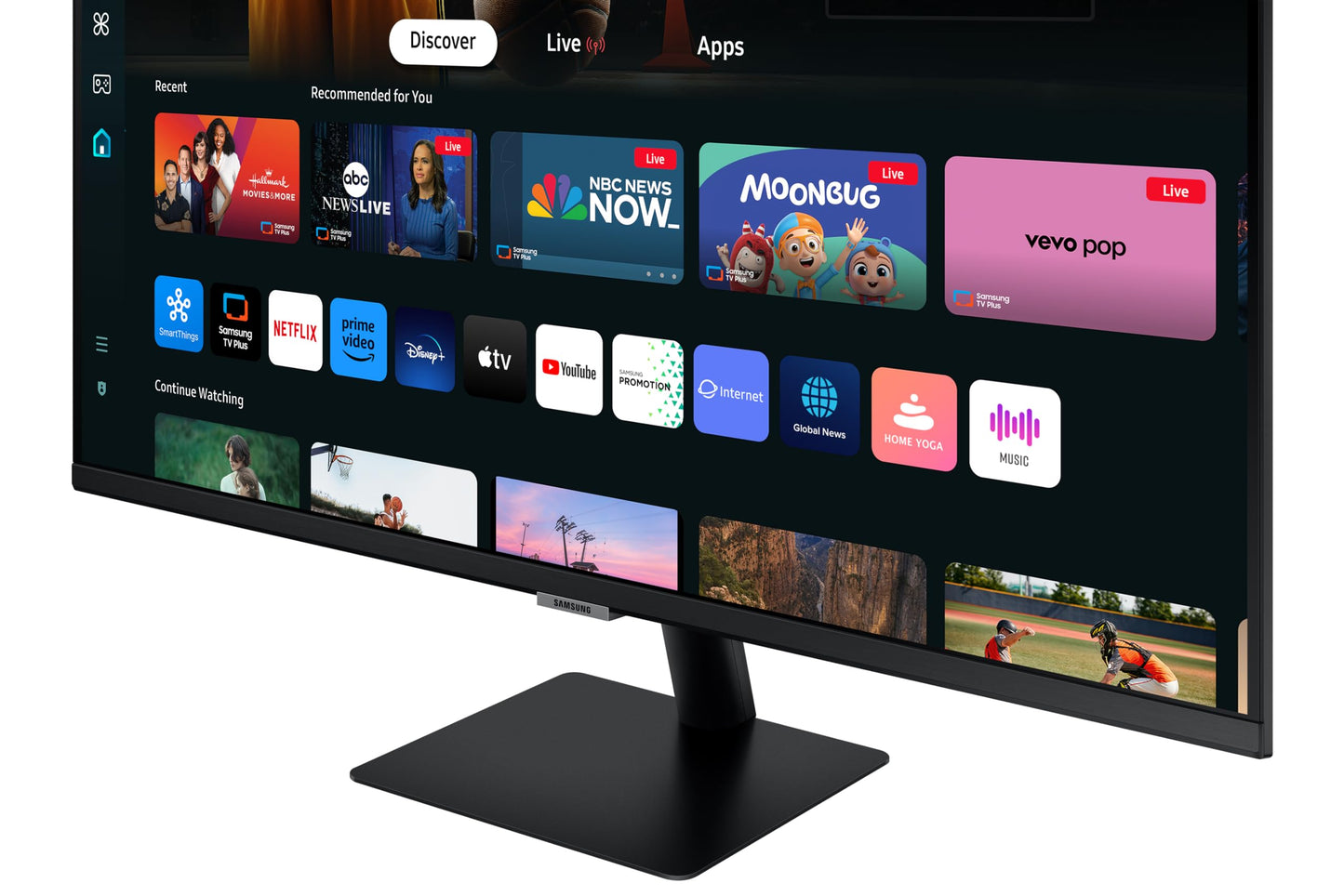 Samsung LS32DM700UUXXU 32" 4K Ultra HD HDR10 Smart Monitor with Speakers - 3840x2160, USB-C, HDMI, WiFi, Bluetooth, Smart Hub for TV streaming, Catch Up Apps and Gaming Hub
