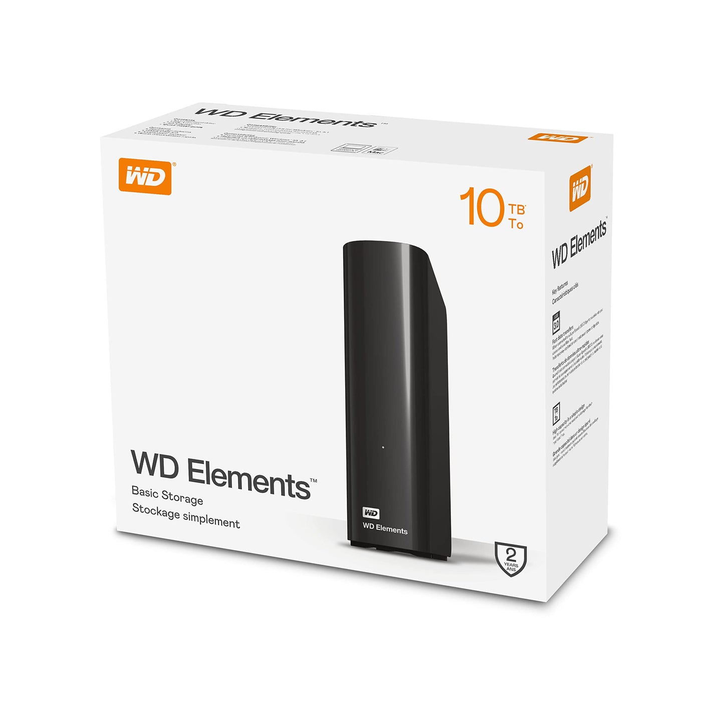 WD 10TB Elements External Hard Drive, Desktop HDD storage, USB 3.0 compatible, Fast Transfer rates, Easy add on storage for all your pictures, videos, music and documents, Black