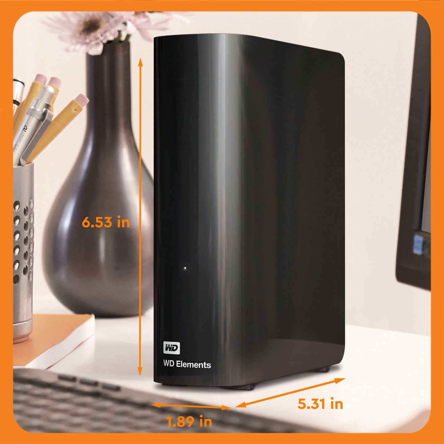 WD 10TB Elements External Hard Drive, Desktop HDD storage, USB 3.0 compatible, Fast Transfer rates, Easy add on storage for all your pictures, videos, music and documents, Black