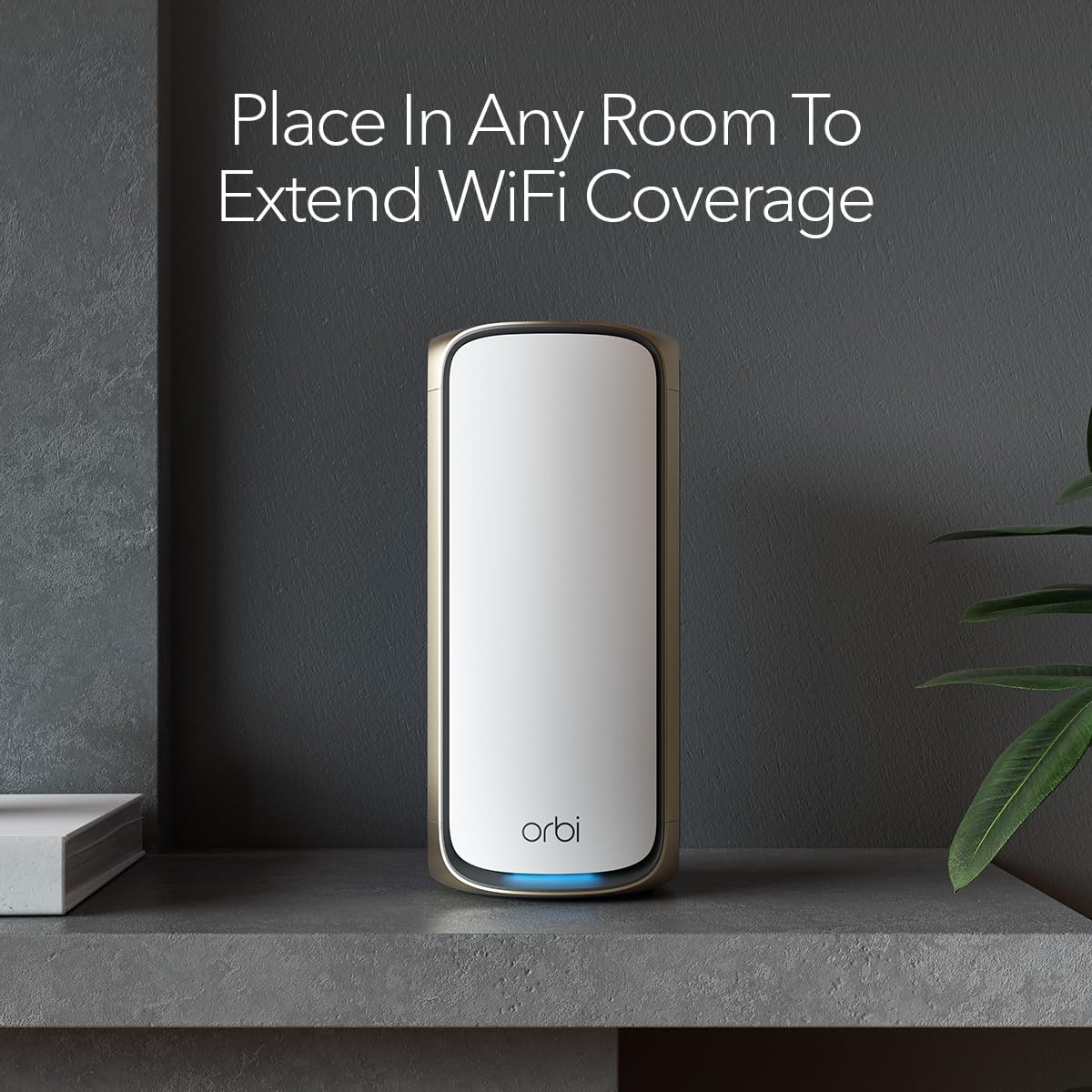 NETGEAR Orbi 970 Series (RBE970) Quad-band WiFi 7 Mesh Add-on Satellite - Works With Existing 970 Series Mesh System or Router, Security Features, Covers up to 2,700 sq. ft., BE27000 802.11be