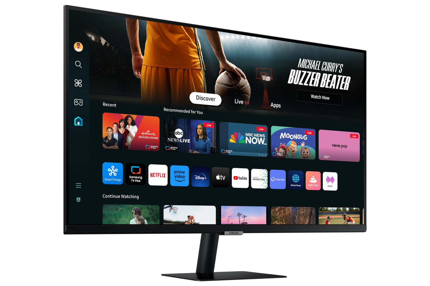 Samsung LS32DM700UUXXU 32" 4K Ultra HD HDR10 Smart Monitor with Speakers - 3840x2160, USB-C, HDMI, WiFi, Bluetooth, Smart Hub for TV streaming, Catch Up Apps and Gaming Hub