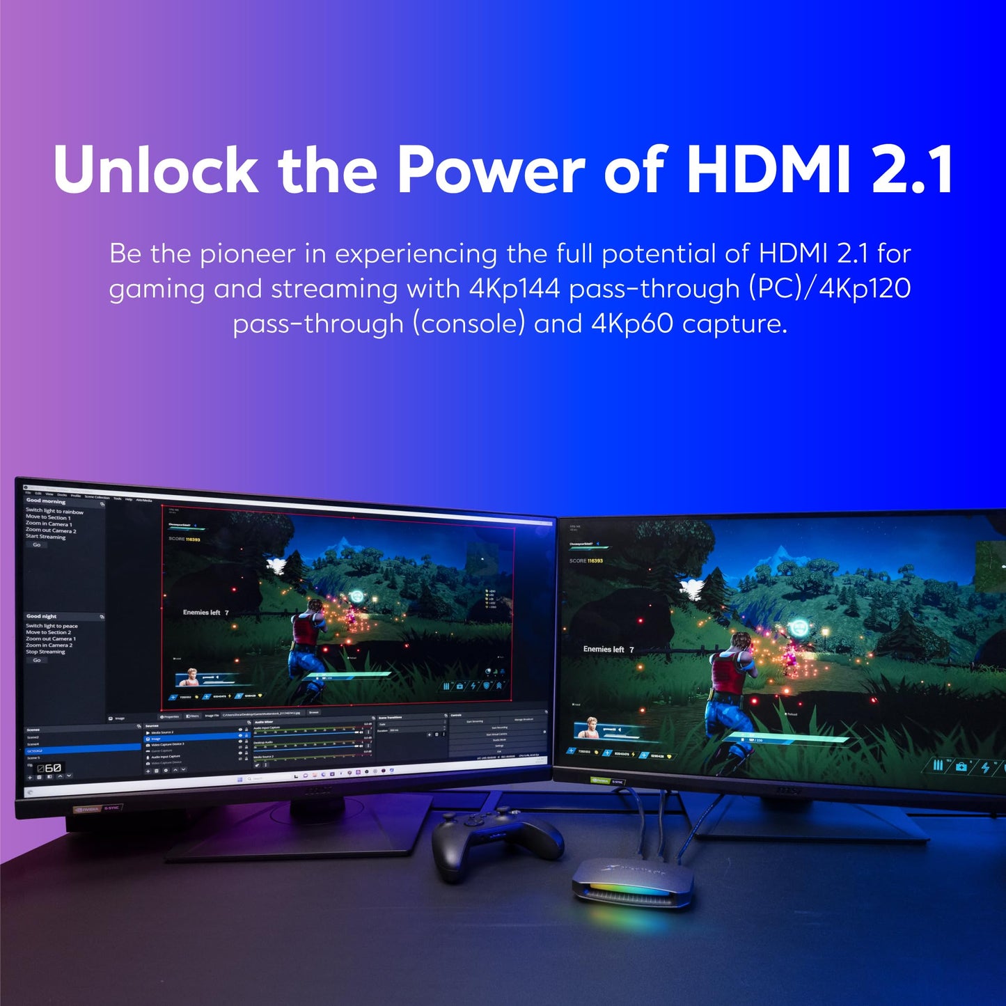 AVerMedia GC553G2 Live Gamer ULTRA 2.1 - 4K60 USB Capture Card with 4K144 & 1080p360 Passthrough, HDMI 2.1, VRR, Plug & Play, Low Latency Streaming for PS5, Xbox, Switch, OBS, Mac, Windows 11, PC