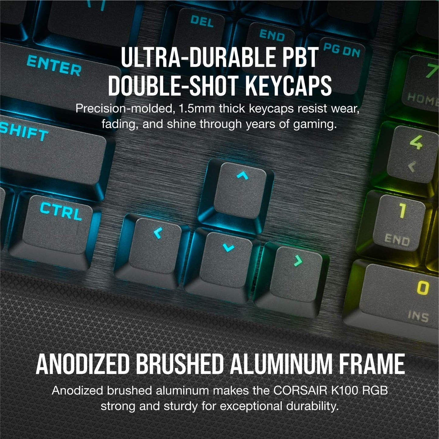 Corsair K100 RGB Optical-Mechanical Gaming Keyboard (CORSAIR OPX Keyswitches: Hyper-fast & Linear, Leatherette Palm Rest, PBT Double-Shot Keycaps, Elgato Stream Deck Integration) QWERTY, Black