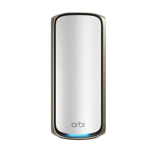 NETGEAR Orbi 970 Series (RBE970) Quad-band WiFi 7 Mesh Add-on Satellite - Works With Existing 970 Series Mesh System or Router, Security Features, Covers up to 2,700 sq. ft., BE27000 802.11be