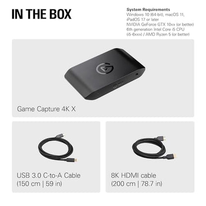 Elgato 4K X – Capture Up to 4K144 with Ultra-Low Latency on PS5|Pro, Xbox Series X|S, Nintendo Switch 2, OBS and More, HDMI 2.1, VRR, HDR10, USB 3.2 Gen 2, for Streaming & Recording, PC|Mac|iPad
