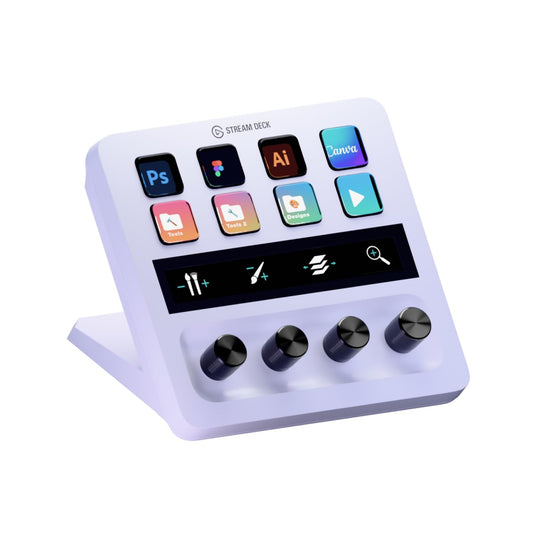 Elgato Stream Deck + White - Studio Controller with LCD Keys, Dials, and Touch Strip for Post Production in Adobe Premiere Pro, Photoshop, DaVinci Resolve, Final Cut Pro - Workflow Automation