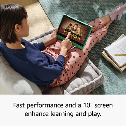Amazon Fire HD 10 Kids Pro tablet (newest gen)| ages 6–12, long battery life, includes ads-free books, games, apps and videos that children love, 10.1" brilliant screen, parental controls, 32GB