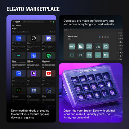 Elgato Stream Deck + White - Studio Controller with LCD Keys, Dials, and Touch Strip for Post Production in Adobe Premiere Pro, Photoshop, DaVinci Resolve, Final Cut Pro - Workflow Automation