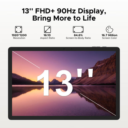 DOOGEE 2025 Newest Android 15 Tablet, Tab E3 Pro 13 Inch Tablet, 32GB+256GB/2TB, Helio G100 Octa-Core Android Tablets, 11000mAh/18W, Large Tablets with SIM Card Slot, 3.5mm Jack/5G WiFi/8+13MP, Golden