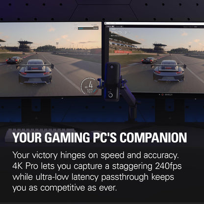 Elgato 4K Pro, Internal Capture Card: 8K60 Passthrough/4K60 HDR10 with Ultra-Low Latency on PS5|Pro, Xbox Series X|S, Nintendo Switch 2, for Streaming & Recording, Works with PC and Dual PC Setups