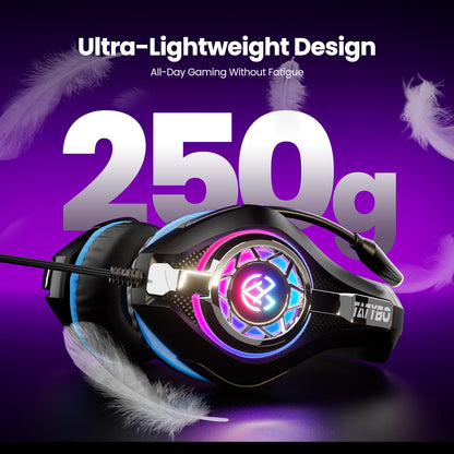 Gaming Headset for PS4 PS5 PC Xbox Series, 3.5 mm Deep Bass Stereo Surround Sound PS4 Headset with Noise Cancelling Microphone for Laptops, Tablets, Mac