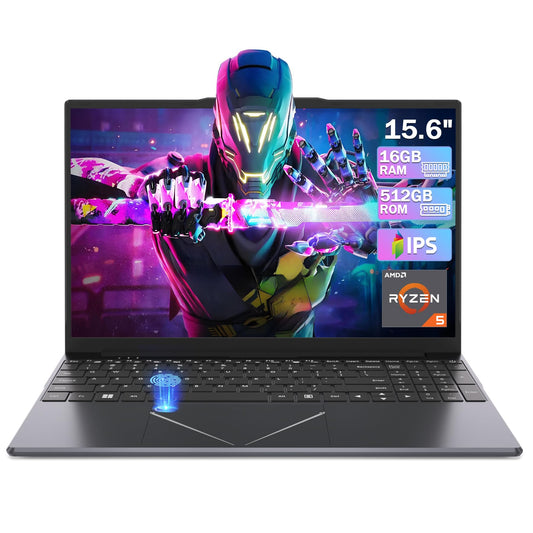 DREAMFYRE 15.6" Laptop PC 16GB DDR4 512GB SSD, AMD Ryzen 5 3500U Processor. Game/Office Laptop with Touch ID Support 2.4/5G WiFi Bluetooth USB 3.0 * 2, Audio Jack*1, HDMI*1,SD Slot*1.
