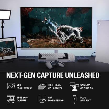 Elgato 4K X – Capture Up to 4K144 with Ultra-Low Latency on PS5|Pro, Xbox Series X|S, Nintendo Switch 2, OBS and More, HDMI 2.1, VRR, HDR10, USB 3.2 Gen 2, for Streaming & Recording, PC|Mac|iPad